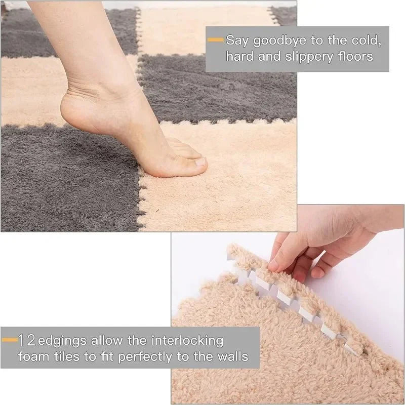 Fluffy Puzzle Floor Mat - LightsBetter