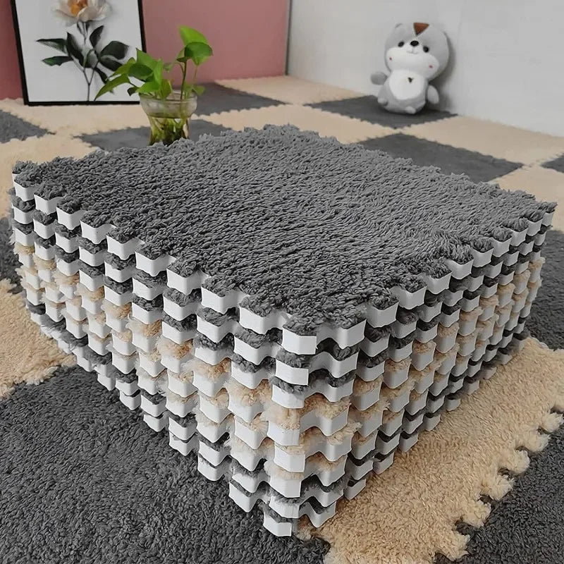 Fluffy Puzzle Floor Mat - LightsBetter