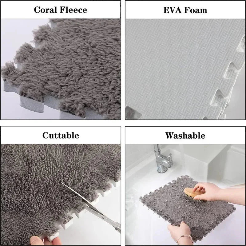 Fluffy Puzzle Floor Mat - LightsBetter